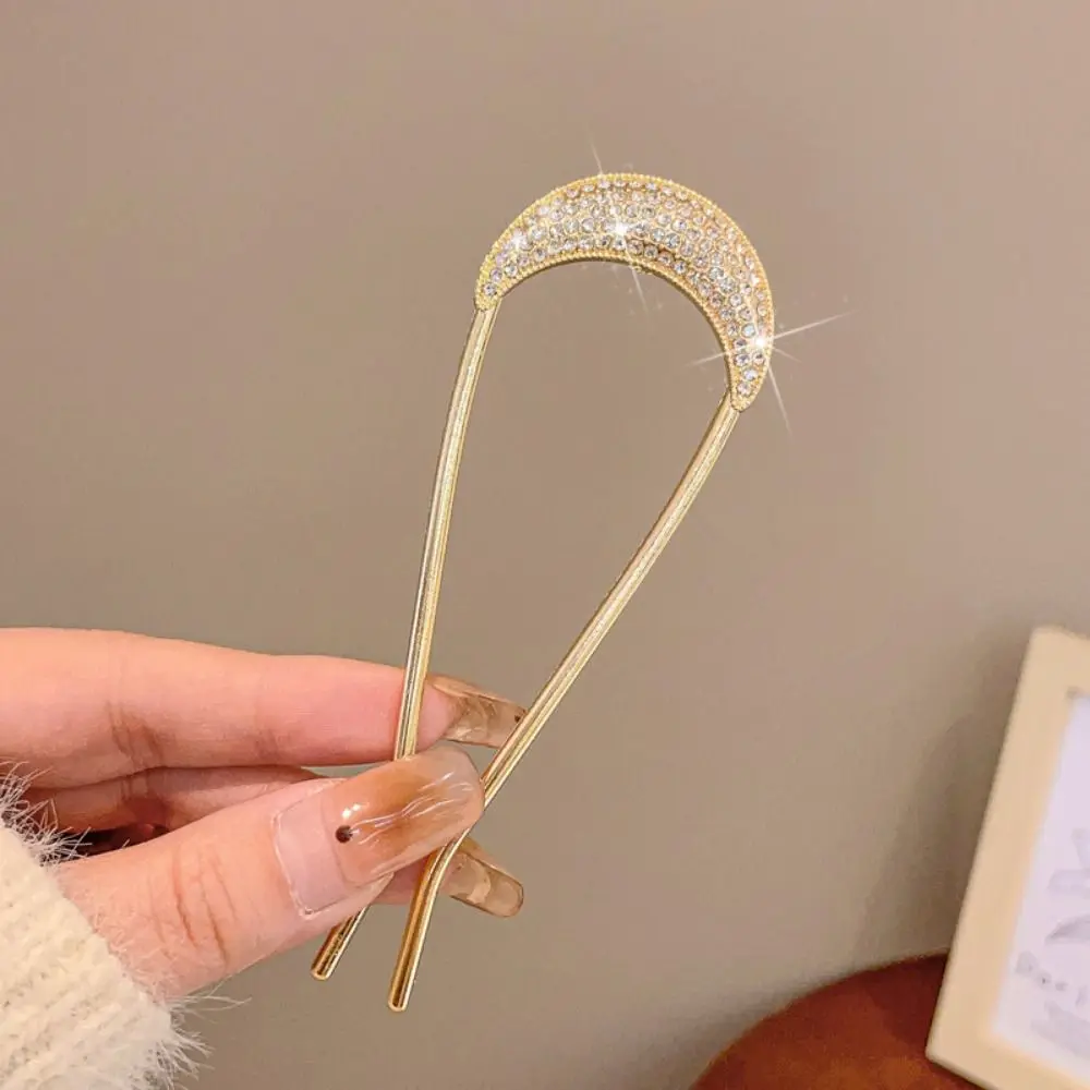 Hair Accessory New Fashion Simple Hair Clip Temperament Imitation Pearl U-shaped Hairpin Metal Flower Hair Sticks for Girls hair accessory,hair clip,hair headdress,hair stick,pearl hairpins