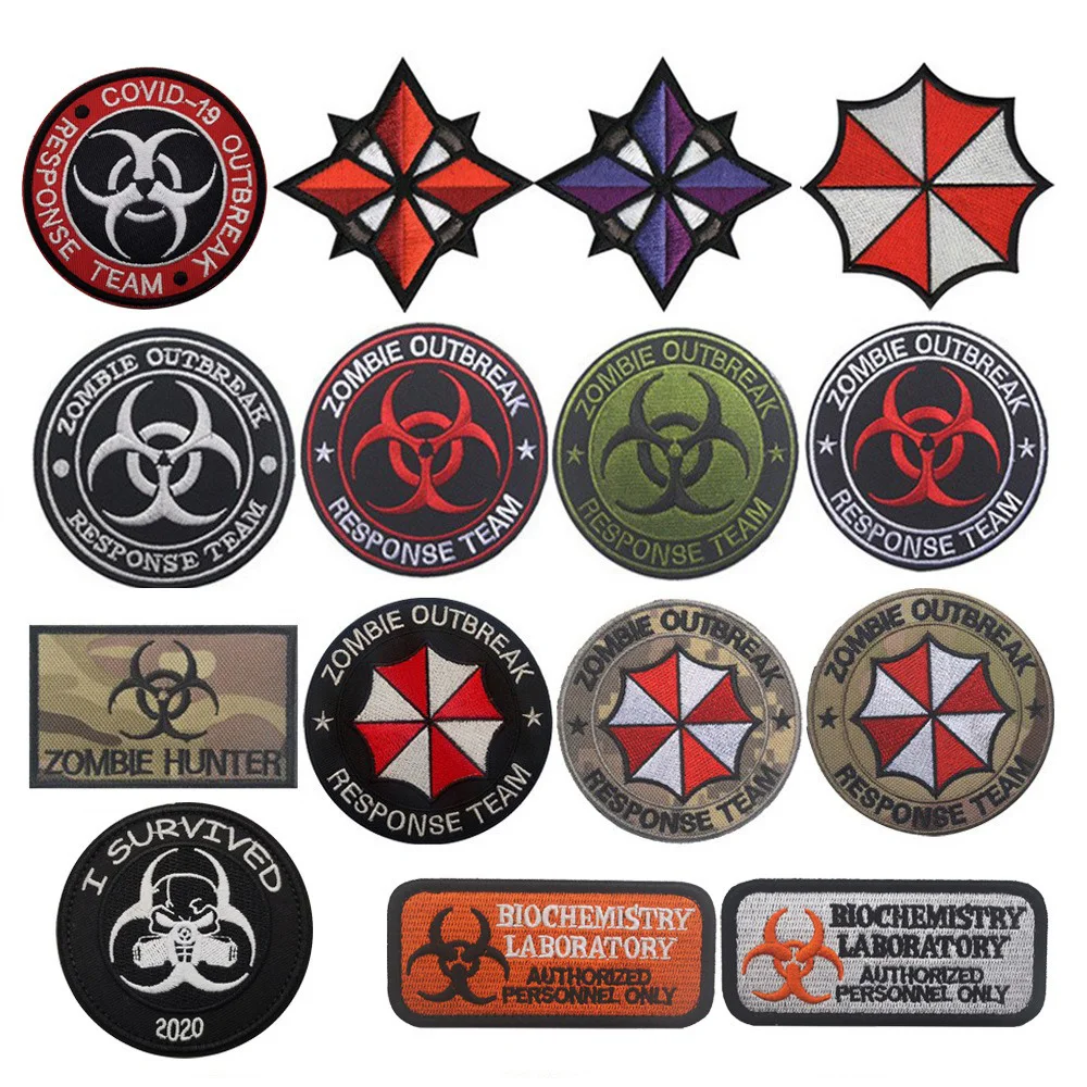 Heißer Verkauf Persönlichkeit Regenschirm, USS Regenschirm Zombie Outbreak, Response Team bestickt Armband Rucksack Haken Schleife Patch