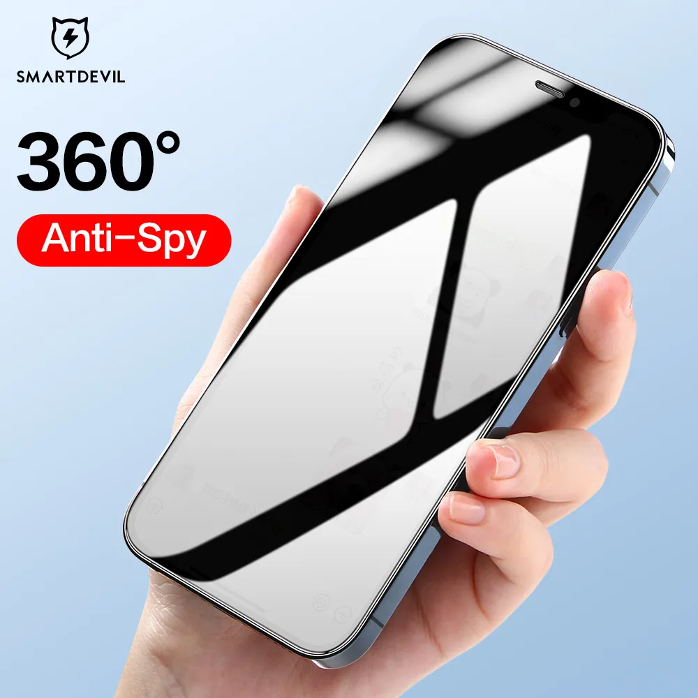 

SmartDevil 360 Anti Spy Screen Protectors For iPhone 13 12 Pro Max Privacy Tempered Glass For iPhone 13 12 mini Full Cover