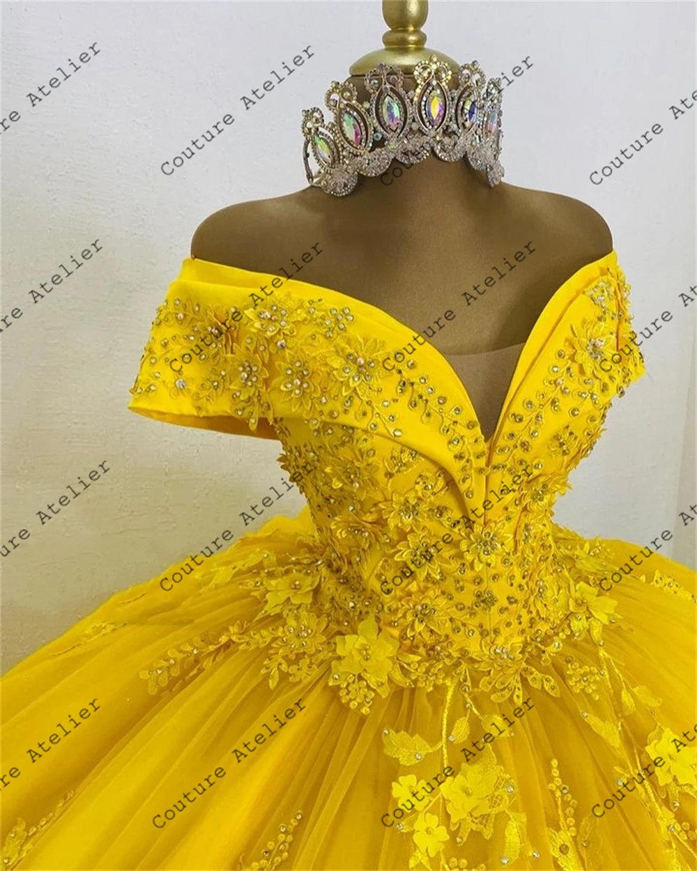 Mexican Yellow Lace Off The Shoulder 15 Year Old Quinceanera Dress 2024 Sweet 16 Dress Party Gown Lace Up vstidos de gala