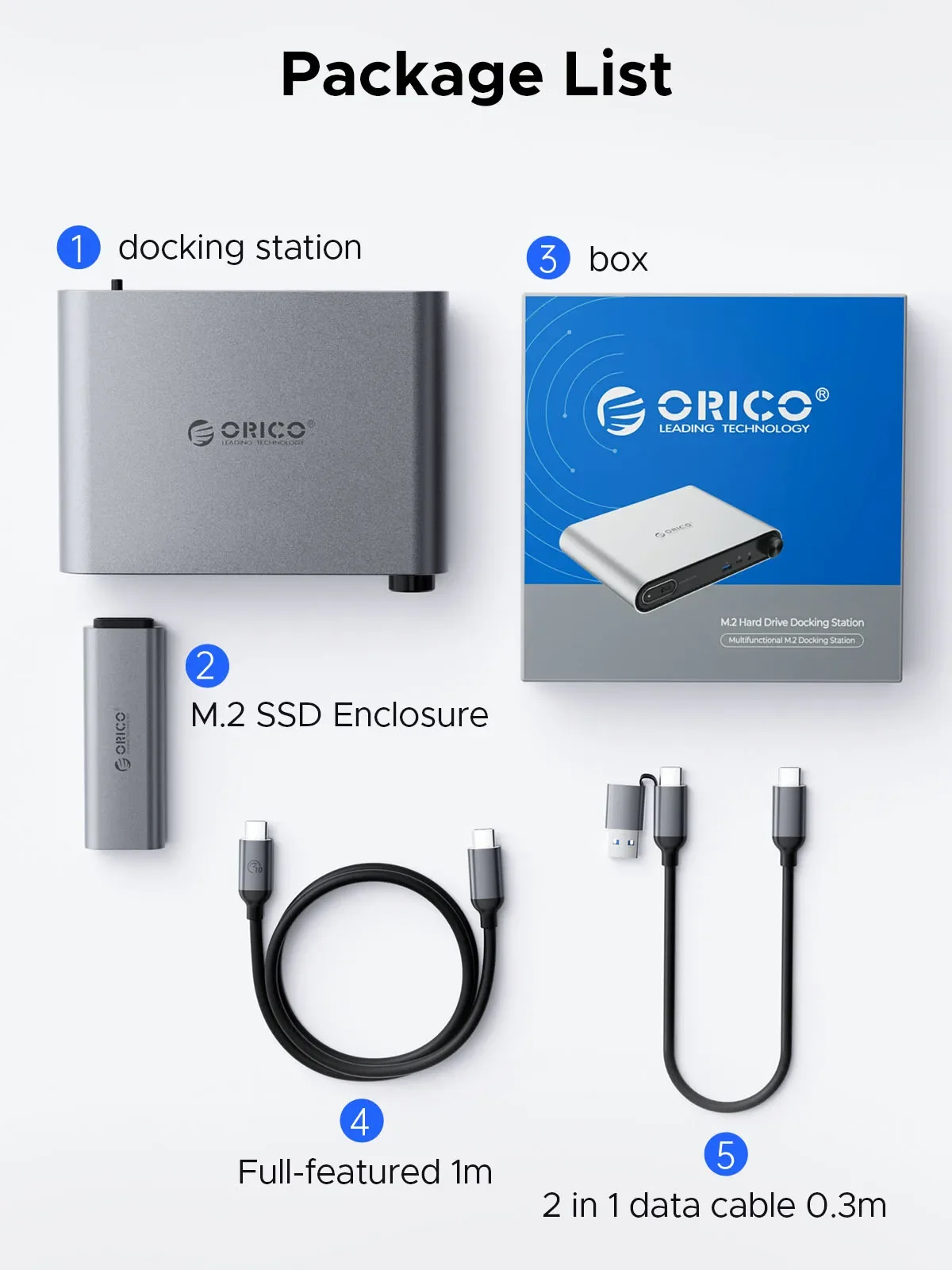 ORICO M.2 NVMe SSD Case 10 in 1 USB C Docking Dtation with PD100W Charging Ethernet 4K60Hz HDMI-com 3.5mm Audio Volume Control 6