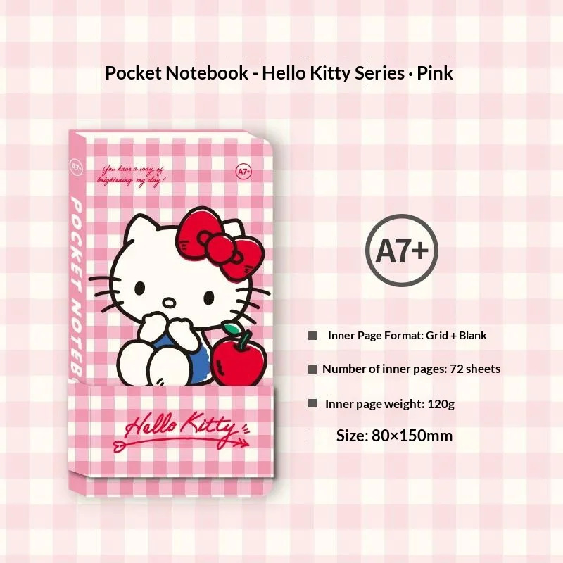 Cute Kitty Collection Pocket Notebook with Grid & Blank Pages - Kawaii Travel Stationery