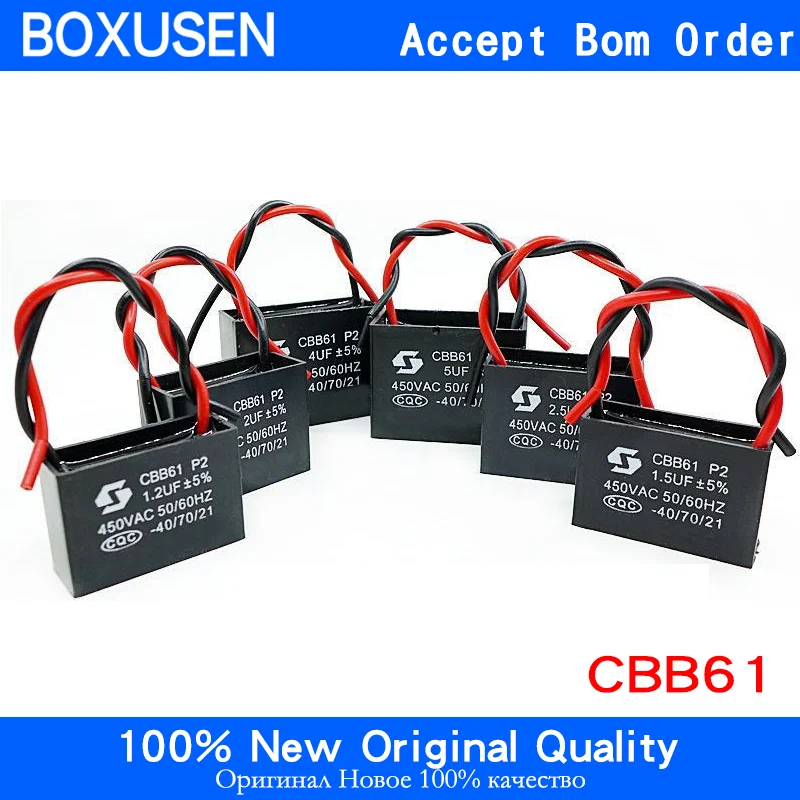 Cbb61 Fan Starting Capacitor 1uf/1.2uf/1.5uf/1.8uf/2uf/2.2uf/2.5uf/2