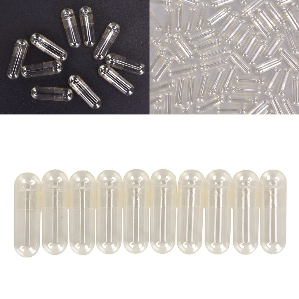 EmptyHardGelatinCapsuleSize0ClearKosherGelMedicinePill