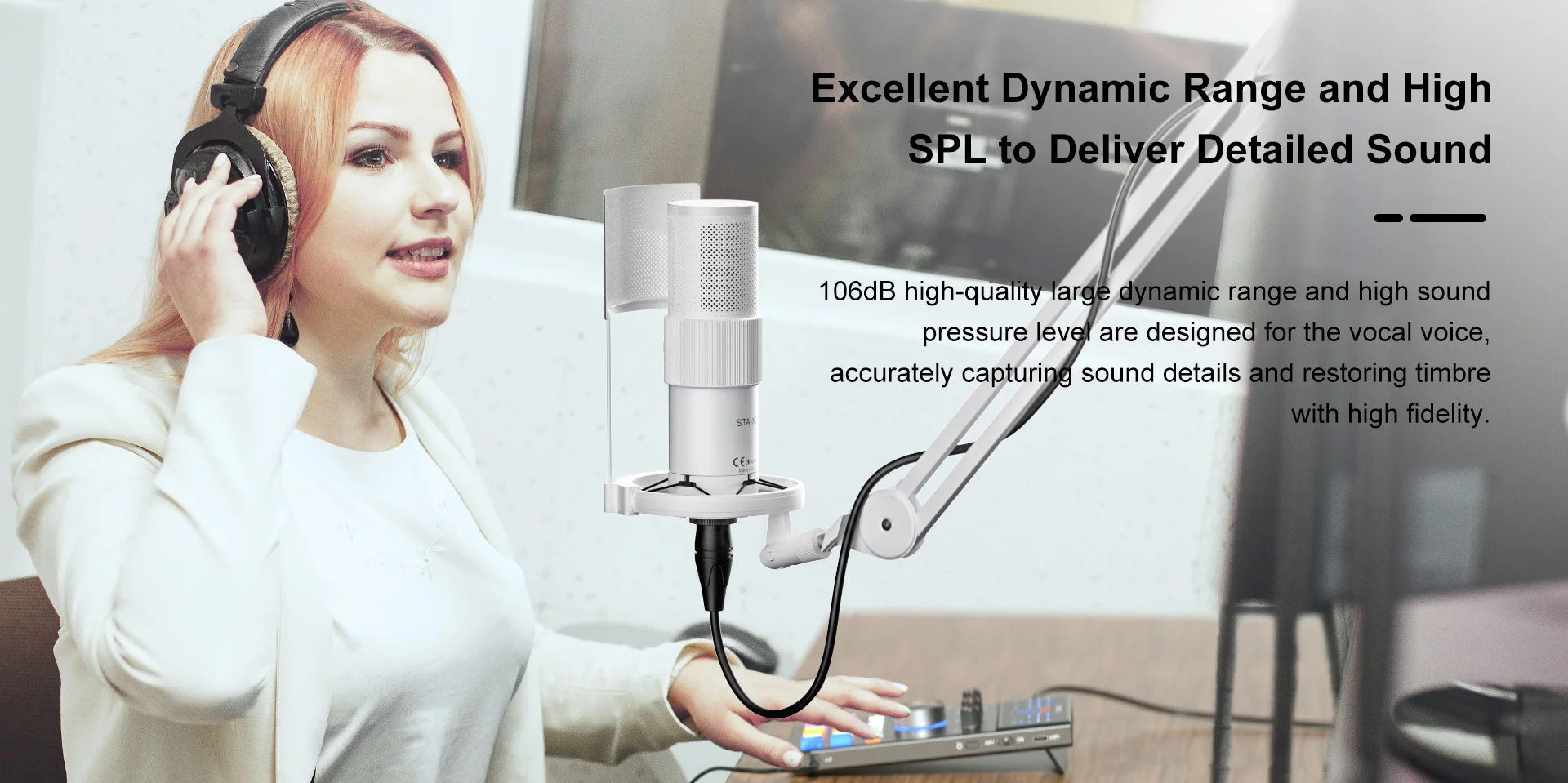 STA-X2D Cardioid Condenser XLR Microphone Professional Noise Reduction Microphon