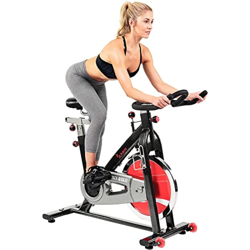 

Sunny Health & Fitness Indoor Cycling Exercise Bike with Heavy 49 LB Chrome Flywheel - SF-B1002