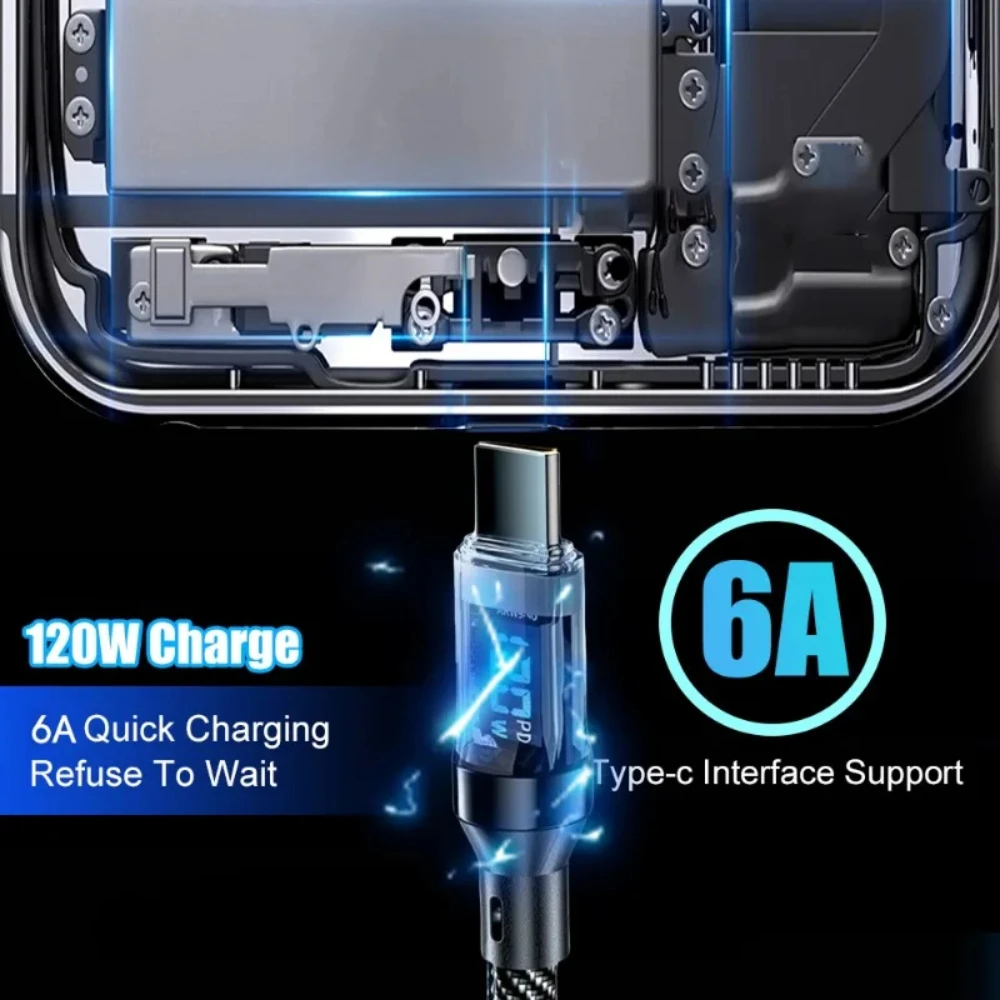 NNBILI 120W USB A to Type C Digital Display Cable Fast Charging PD USB C to C Cable For iPhone 15 Xiaomi 14 HUAWEI Macbook iPad Best Sellers In Phones Accessories