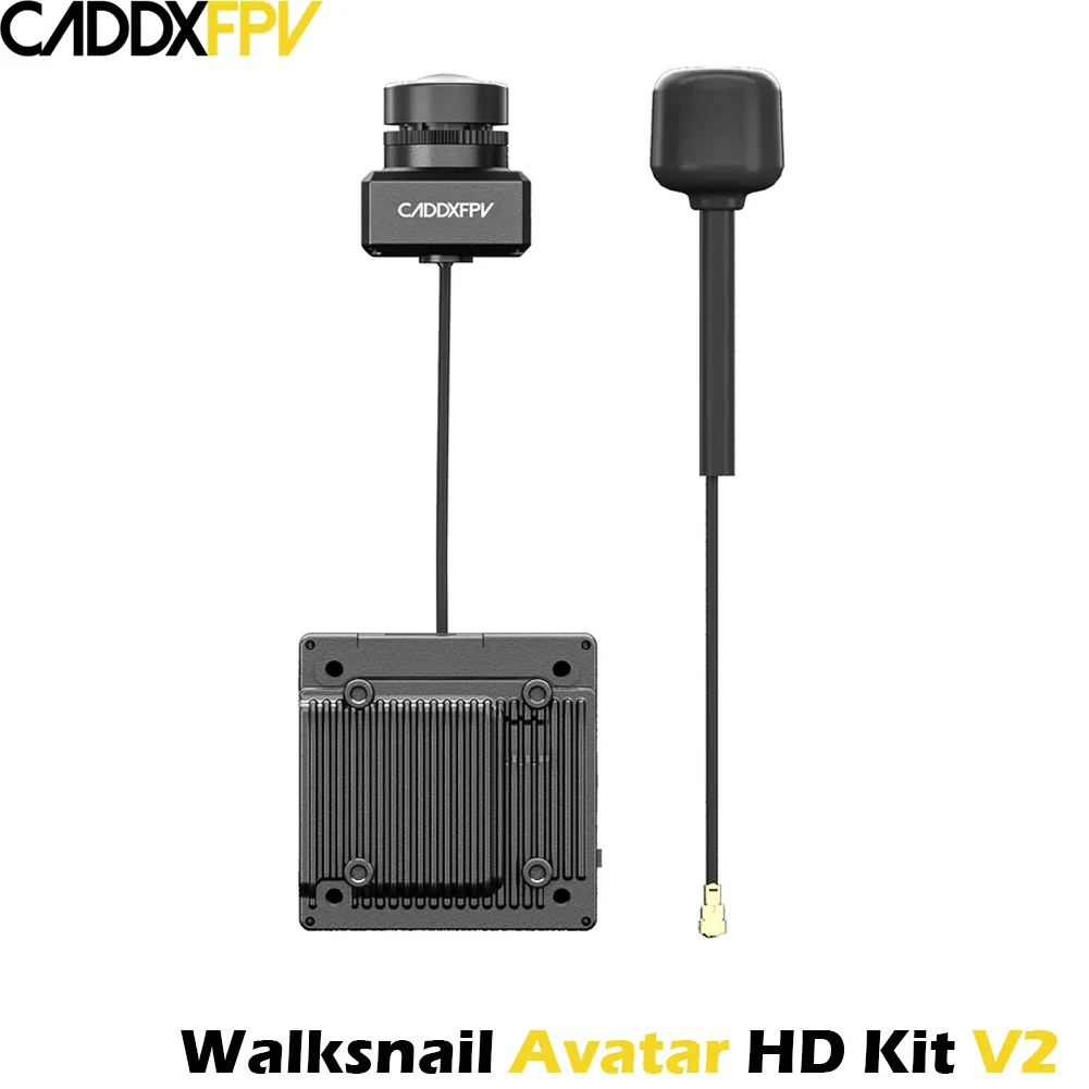 Kit Avatar HD V2 32G déballé avec câbles et accessoires pour drone FPV.