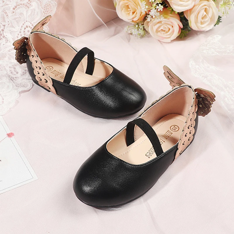 Flower Girls Shoes Butterfly Babies Princess Ballet Dancing Flats Leather 3t 4t leather shoes,girls shoes,girls flats