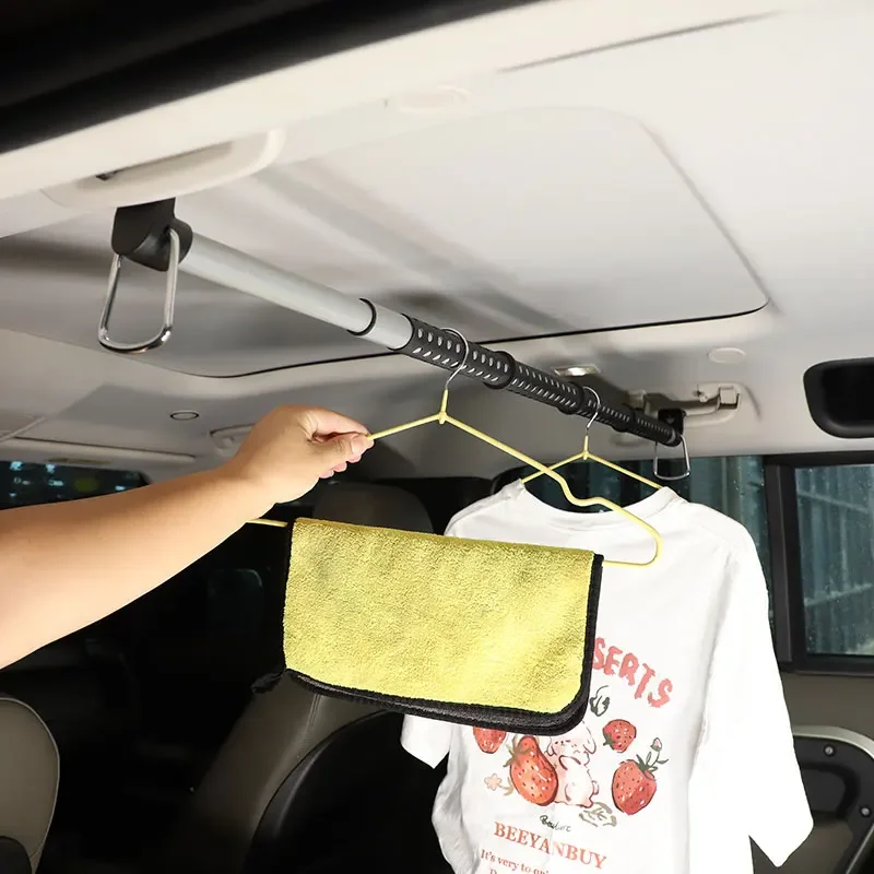 

For Land Rover Defender 110 130 2020-2024 Car Clothes Rail Telescopic Clothes Drying Rod Clothes Coats Rack Car Accessories