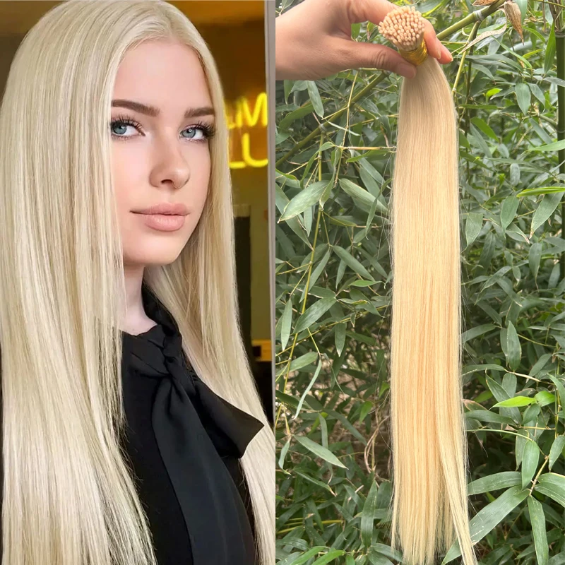 FXC Straight I Tip Hair Extension Human Hair Extension 1g/Strand 50pc/Set Capsule Keratin Natural Fusion Human Extensions