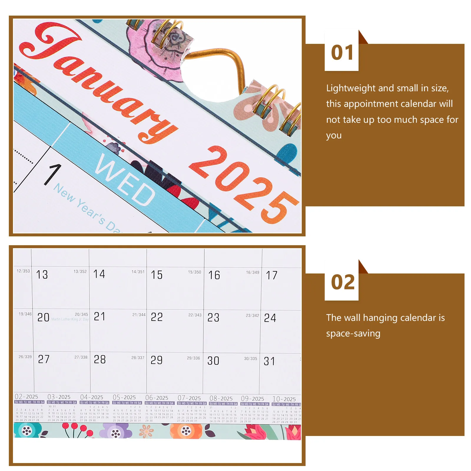 벽걸이 달력 영어 2024-2025 사무실, 가정, 교실용 걸이형 약속 일정표 월간 할 일 목록 카운트다운 일상 사용
