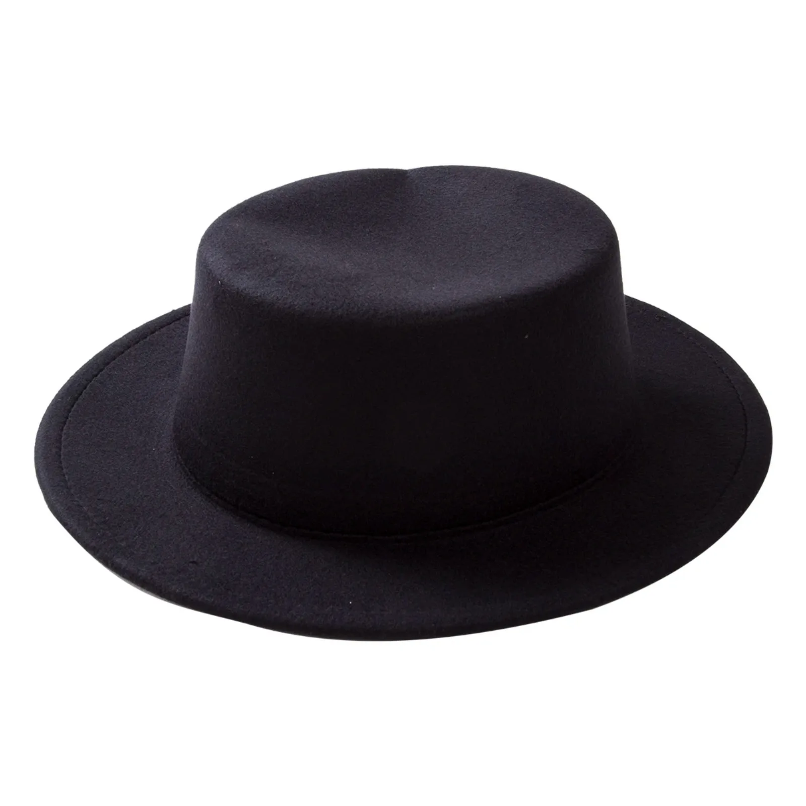 New Fashion Women Men Unisex Wide Brim Panama Hat Autumn Winter Gentleman Elegant Jazz Church Cap Beige Black Red