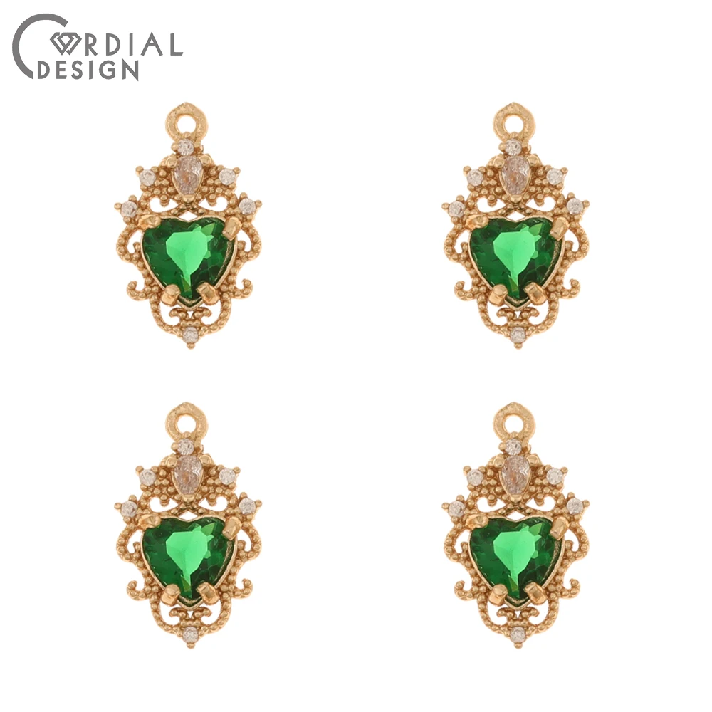 Cordial Design 50Pcs 11*18MM Earrings Accessories/Crystal Pendant/DIY Charms/Heart Shape/Jewelry Finding & Components/Hand Made - cordial