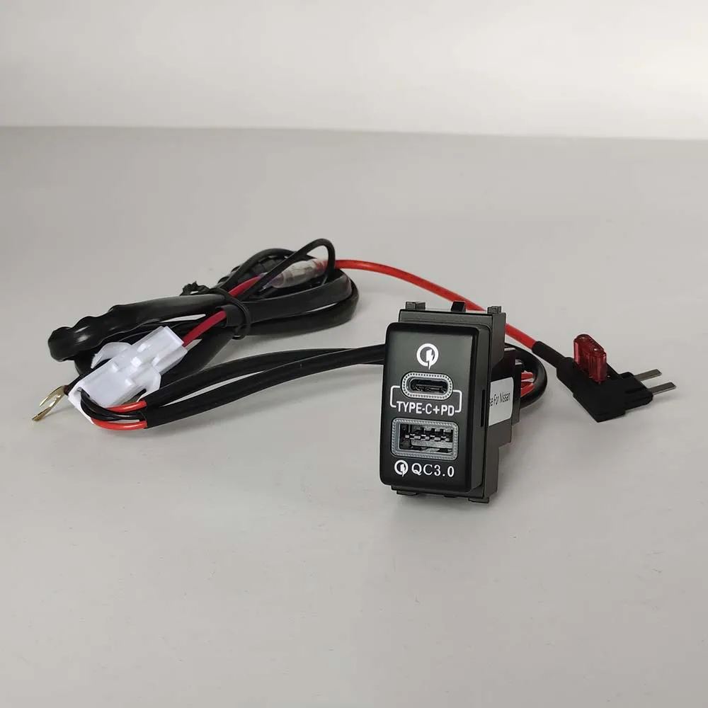 1PC     Type-C PD USB QC3.0    ֻ  Y62 X-TRAIL SUNNY SYLPHY Teana 