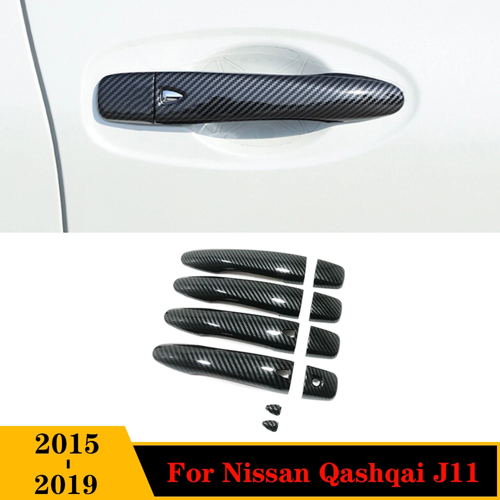 

For Nissan Qashqai J11 X-Trail T32 Murano Kadjar Kicks ABS Carbon fiber Car Door Handle frame Cover Trim Accessories