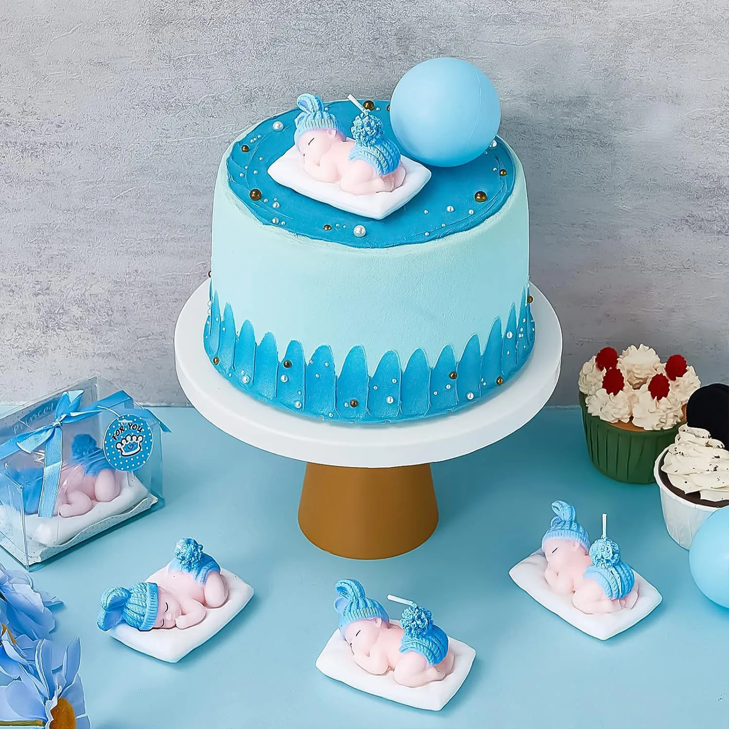 6 Stück Kerze Blau Geburtstagskerze Junge Alles Gute zum Geburtstag Kuchen Topper für Kuchen Topper Geburtstag Jahrestag Party Supplies – Detail 7