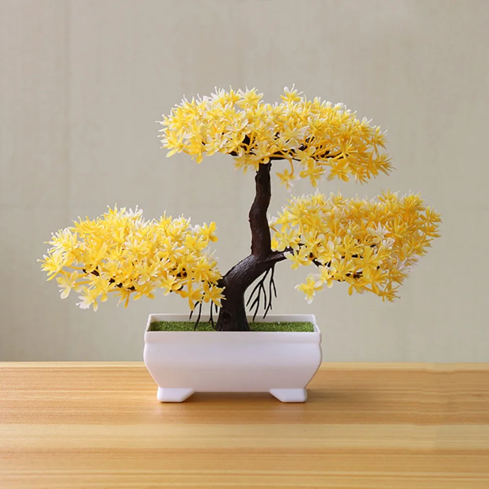 Artificial Plant Artificial Flower Home Decor Bonsai Tree Pot Plant Fake Flower Potted Ornament For Home Room Garden Decoration 10