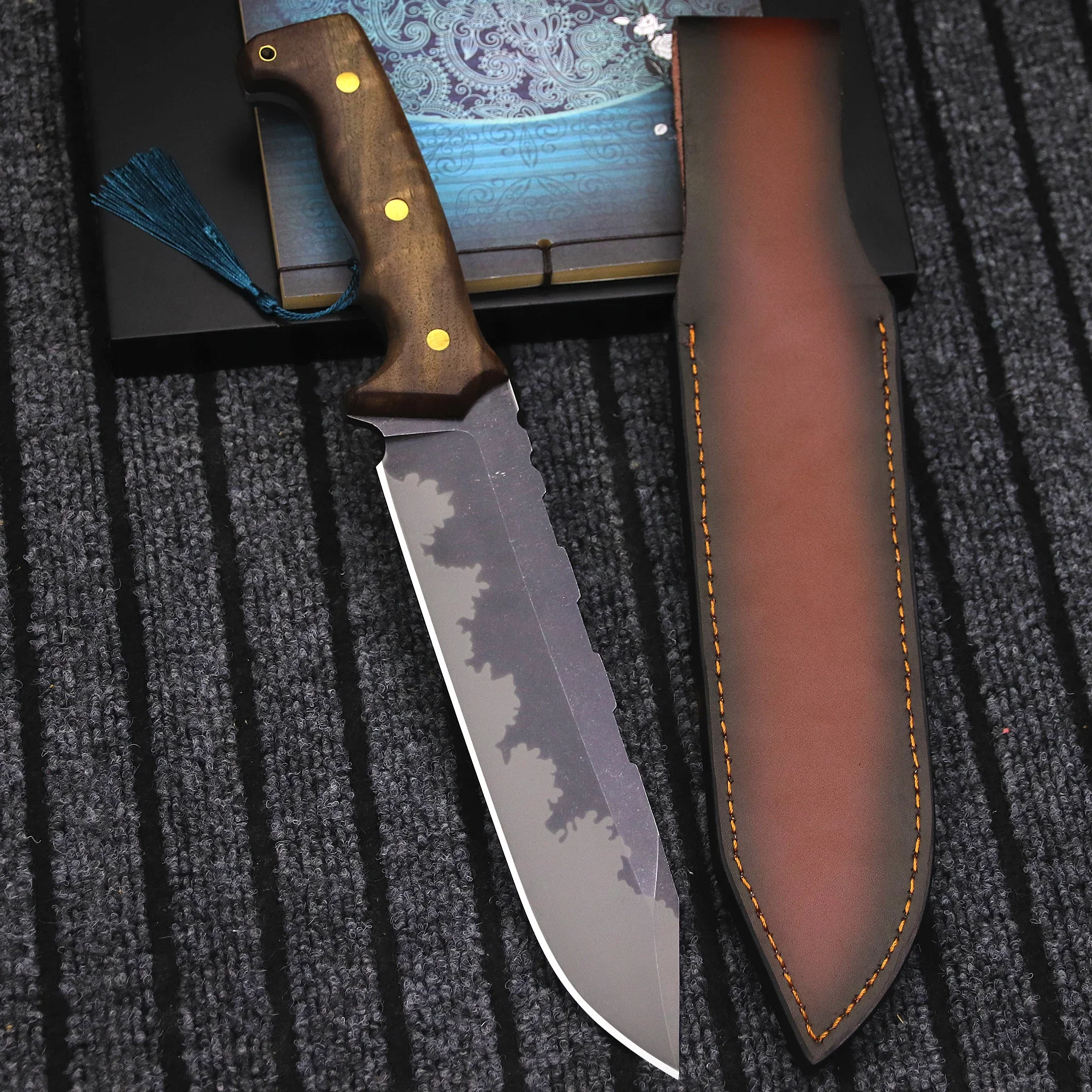 WPKOPYA USA CPM S90V steel tip high-end all-Tang woodcutter, outdoor logging axe, household tool axe, multi-purpose farm knife 2
