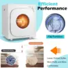 Stainless Steel Clothes Dryer with Touch Panel 2 Modes 4 Drying Programs and Adjustable Exhaust Vent 13.2 LBS Front Load Tumble 3
