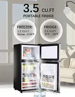 KRIB BLING Mini Fridge with Freezer on Top, 3.5 Cu.Ft Compact Refrigerator with 7 Levels Adjustable Thermostat, Small Refrigerat 2