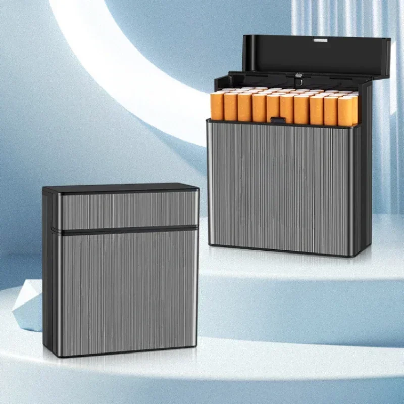 Large Capacity Cigarette Case Automatic Flip Cover Hold 40pcs Cigarettes Anti Pressure Portable Pocket Storage Box Smoking Tools