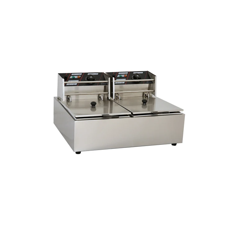 Factory Direct 6L+6L Double Tank Commercial Fried Chicken Electric Deep Fryer with Temperature Control