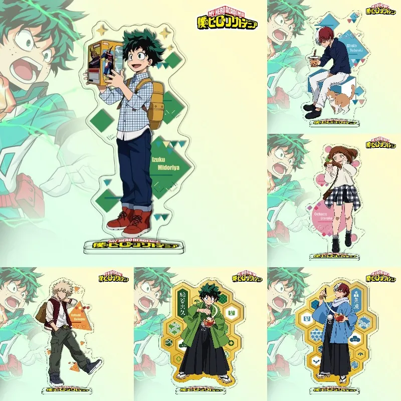 Anime My Hero Academia 15Cm Acrilico Action Figure Todoroki Shoto Midoriya Izuku Fai Da Te Stand Modello Desk Decor Fans Collection Gift