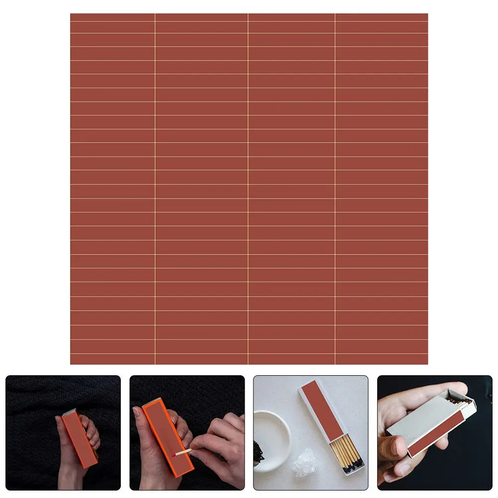 108pcs 58x8mm Adhesive Matches Paper DIY Match Strikers Paper Matchstick Striker Papers Match Strip Strikers Matches Paper