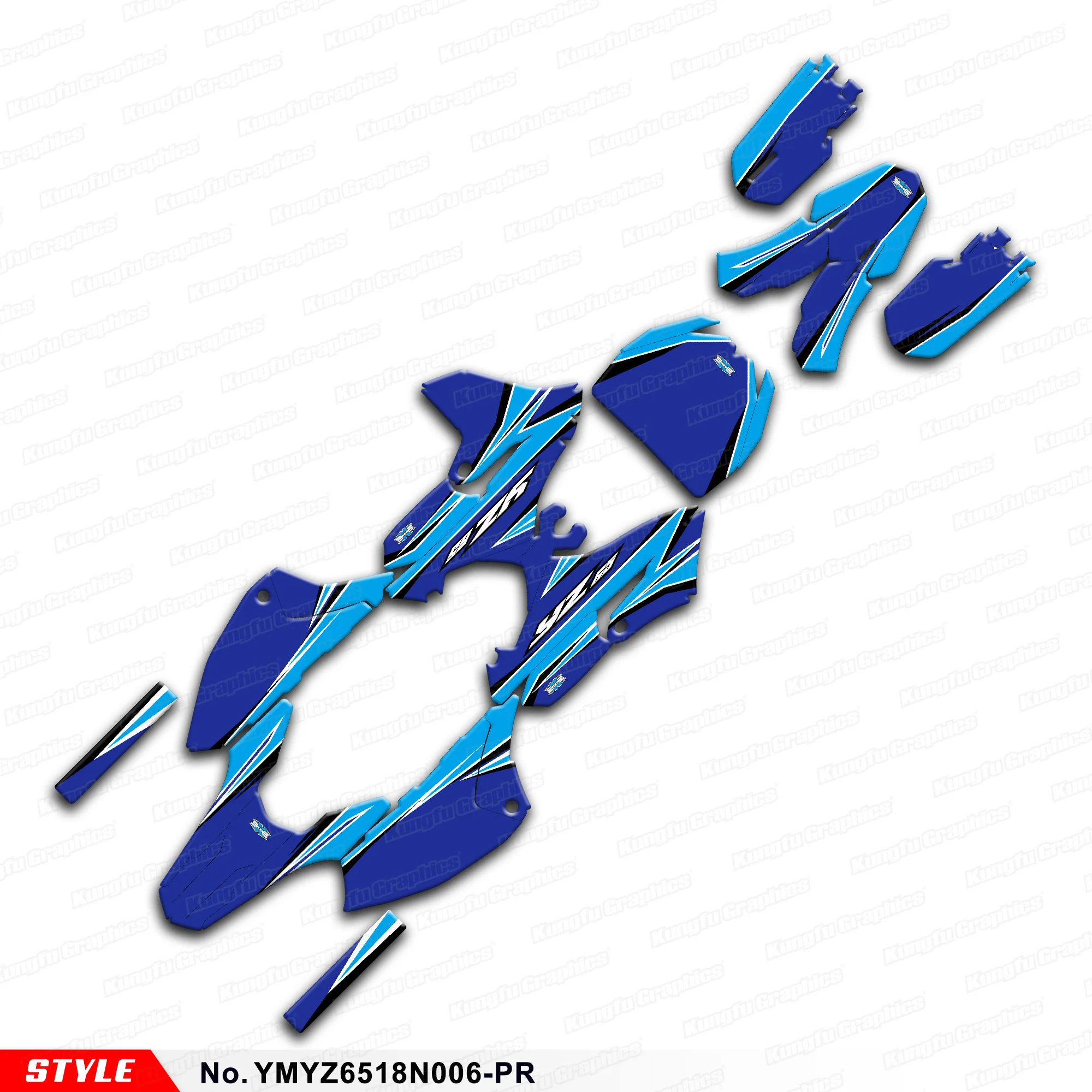 

Виниловые наклейки на мотоцикл, Набор наклеек для Yamaha YZ 65 2018 2019 2020 2021 2022 2023, YMYZ6518N006-PR