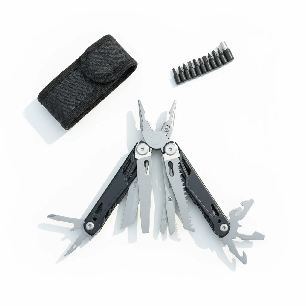 27 in 1 Multitool Pliers-Stainless Steel Survival Tool with Screwdriver/Saw/Spring Scissors for Camping, Fishing, Hiking (Nylo