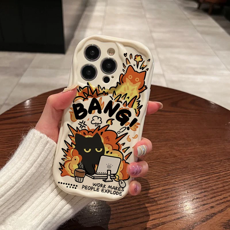 Cute Style Black Cat Design Phone Case