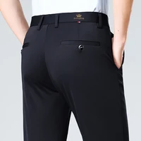 Pantalon d'affaires pour hommes en tissu très extensible adapté à toutes les saisons, doté d'une ceinture élastique et au bureau/travail classique pour 1
