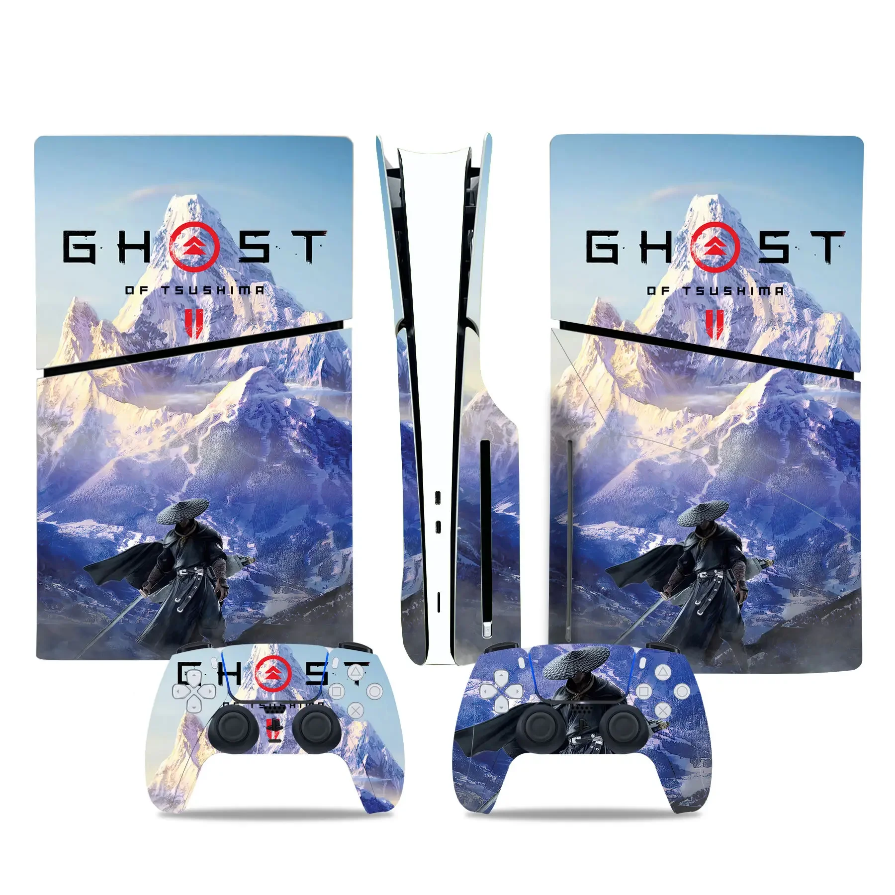 Ghost Of Tsushima Game Ps5 Slim Digital Skin Sticker Decalcomania Cover Per Console E 2 Controller Nuovo Ps5 Slim Digital Skin Vinyl