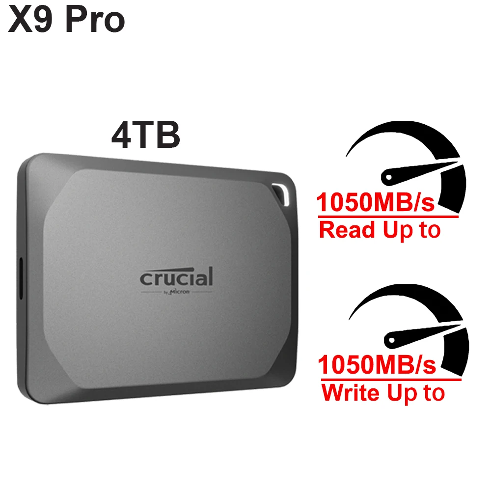 【国内正規品】Crucial X9 Pro 4TB ポータブルSSD Crucial X9 Pro 4TB External USB C SSD Space Gray CT4000X9PROSSD9