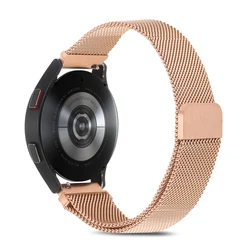 Stylish Milanese Loop Stainless Steel Watch Strap - Adjustable Bracelet Band for 20mm (Rose gold)