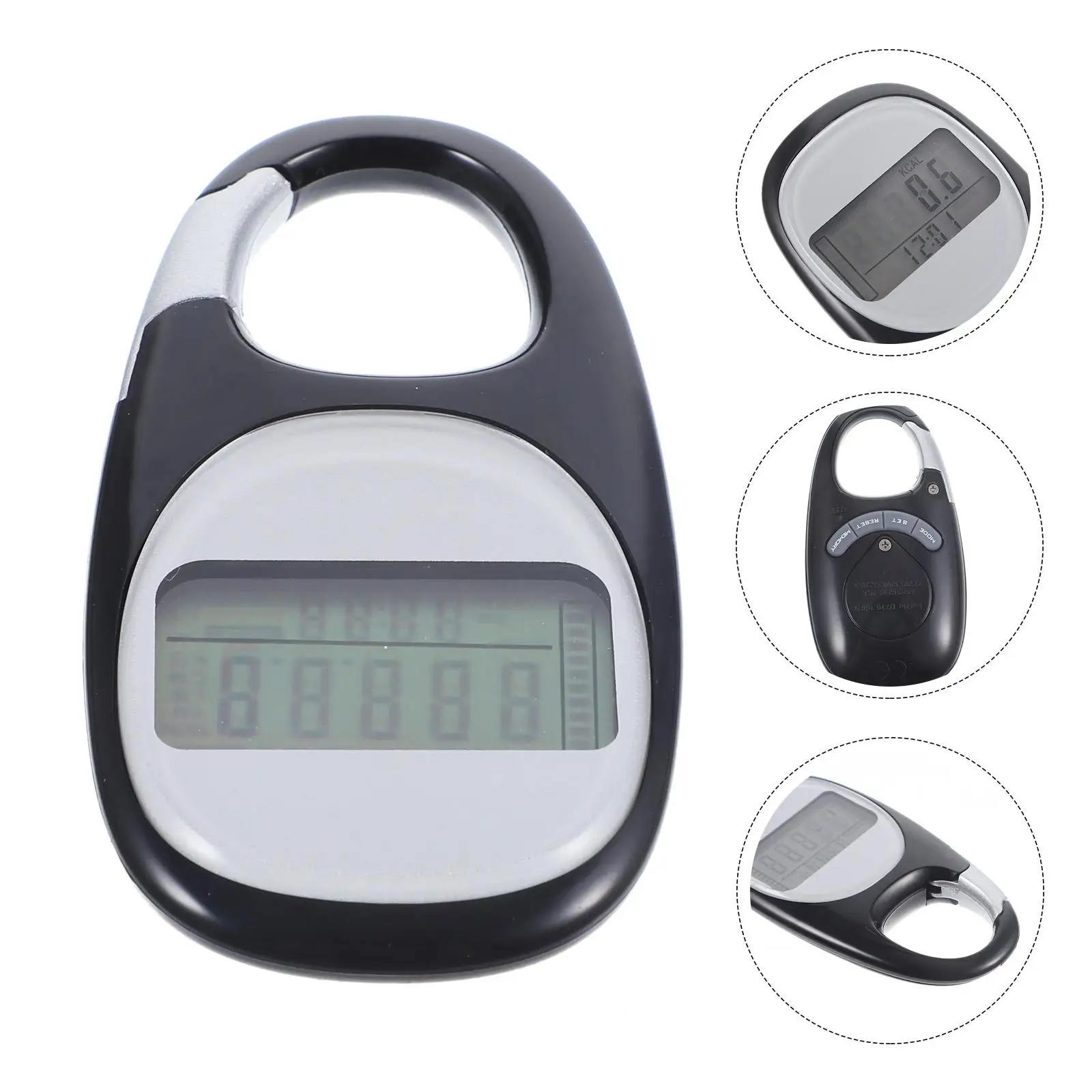 1Pc White Abs Pedometer Outdoor Step Counter Portable Digital Walking Tracker Calorie Counter Fitness Accessory Sports Gadgets