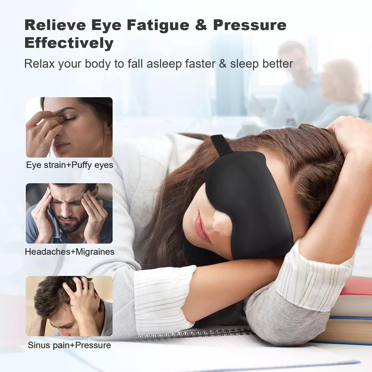 3D Sleeping Mask Block Out Light Sleep Mask For Eyes Soft Sleeping Aid Eye Mask for Travel Eyeshade Night Breathable Slaapmasker 4