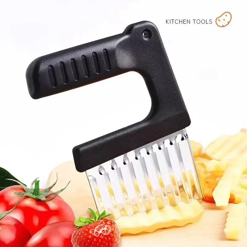 1PC Hand-held Stainless Steel Wave Potato Cutting Fries Mace Knife Multi-functional Vegetable Cutter Kitchen Tools