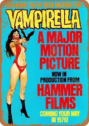 Retro Vampirella 1976 Movie Metal Wall Art - Vintage Aluminum Home Décor Sign - 14x20cm