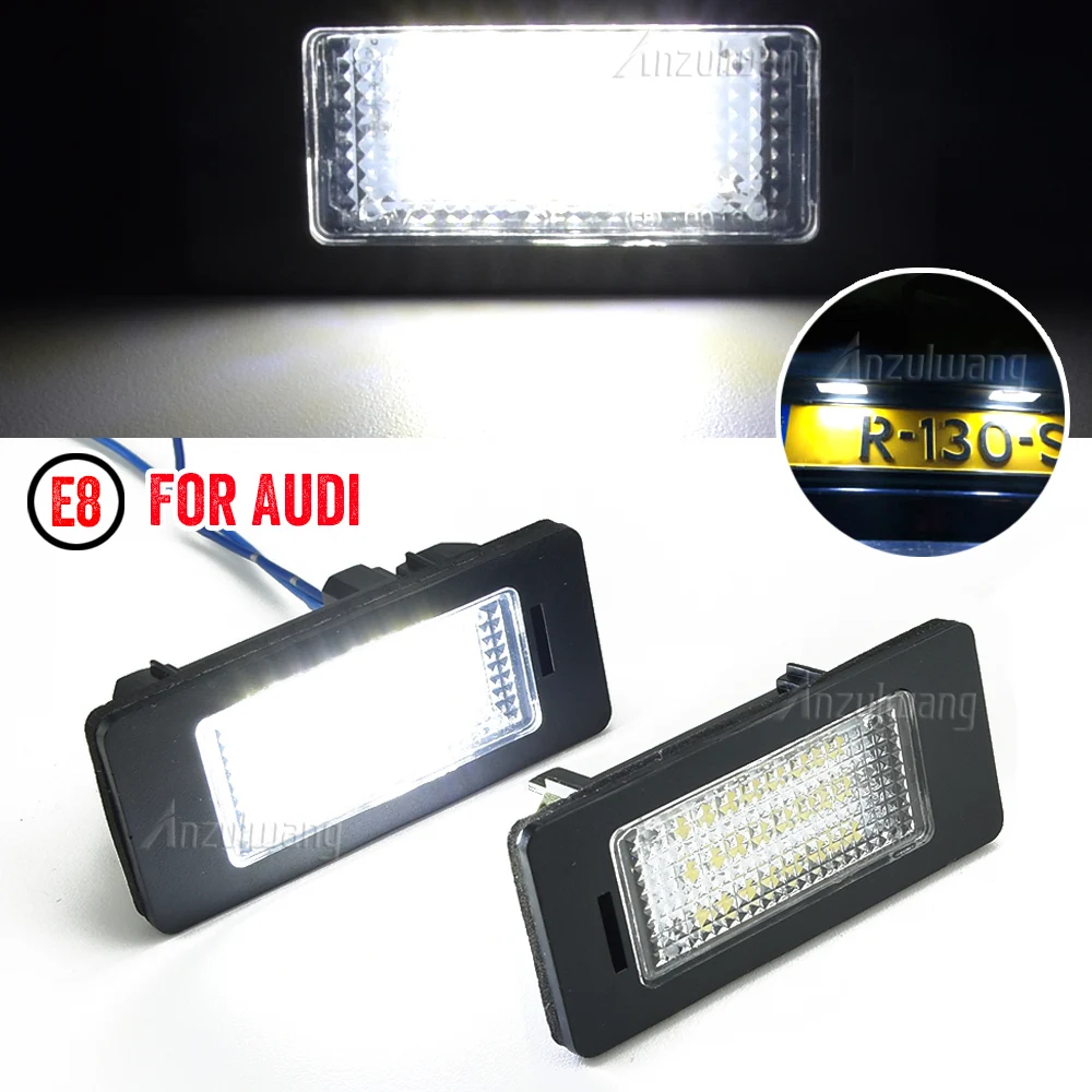 2Pcs Car LED Bulbs License Plate Lights For Audi A5 A1 A4 B8 Allroad 4D