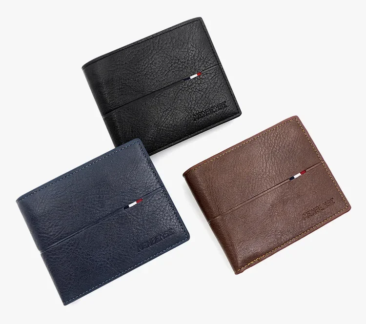 2025 New Male Short Bifold Zipper Card Holder Purse Slim Men's Wallets Simple Coin Pocket High Quality PU Leather Men Money Bag Image 2
