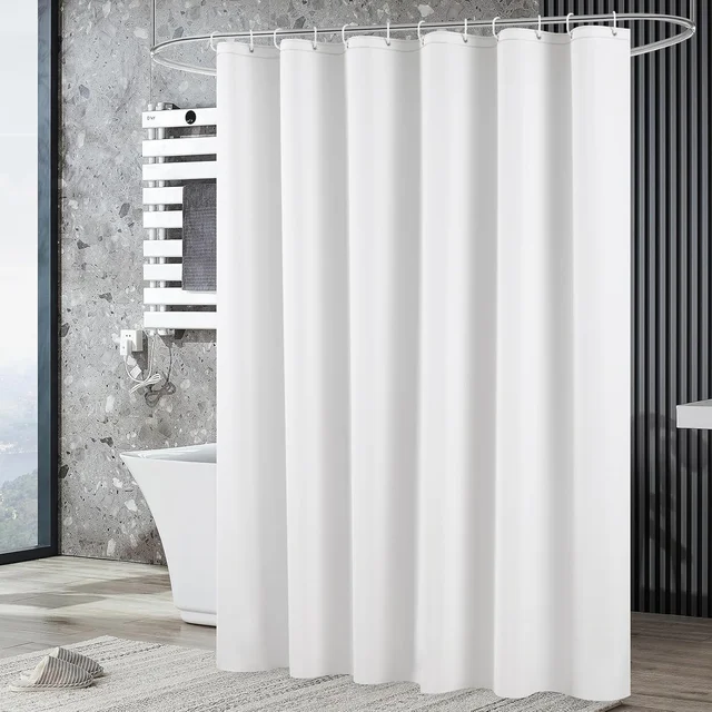 ​ ​ ม่านอาบน้ำ PEVA พรีเมียม - ผ้ากันน้ำและกันแสงพร้อมห่วงโลหะ สัมผัสนุ่มดุจแพรไหม ​ 1