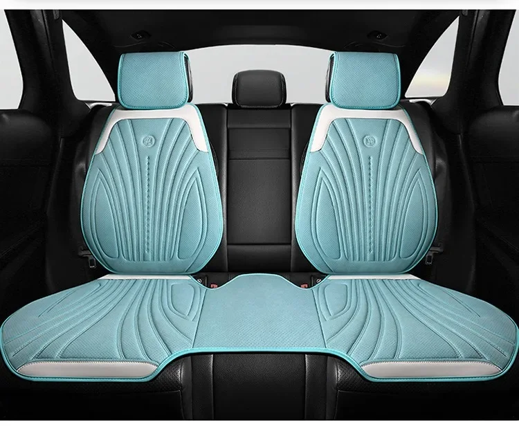 thumbnail image 1 of Elegante funda de gamuza para asiento de coche, protección delantera y trasera, accesorio interior, universal, 5 plazas, transpirable, antideslizante, 1 of 5