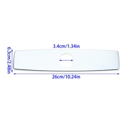 Stainless Steel Deck Plate for Kitchen or Bathroom Sink - Single or Triple Hole Decorative Faucet Cover (Polished Chrome F)
