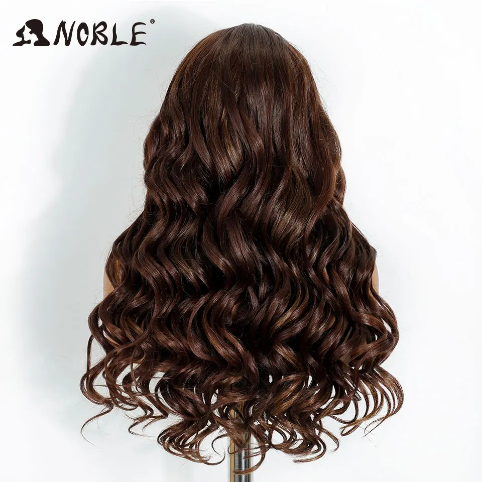 Noble Body Wave HD Transparent 13X4 Lace Wigs Synthetic Lace Wig 24 Inch Baby Hair Lace Frontal Wig Wave Lace Wig For Women