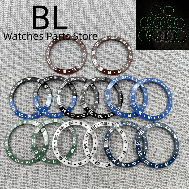BLIGER 31.3mm*39.2mm Ceramic Watch Bezel Black Blue Green