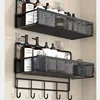 Portable Hanging Wall-mounted Storage Rack No-drilling Bathroom Onion Garlic Seasoning Organizer Kitchen Storage Basket Moisture 1
