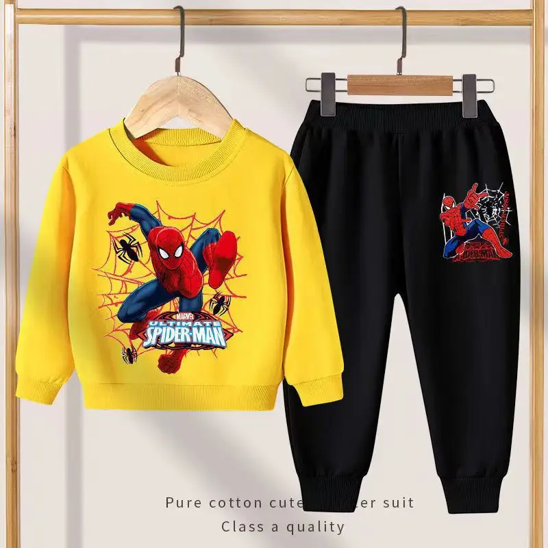 Disney Spring Autumn New Products Boys Girls Clothes Set Spider-Man Hoodies Coat + Pants 2PCS Set Casual Kids Sportswear - Image 3