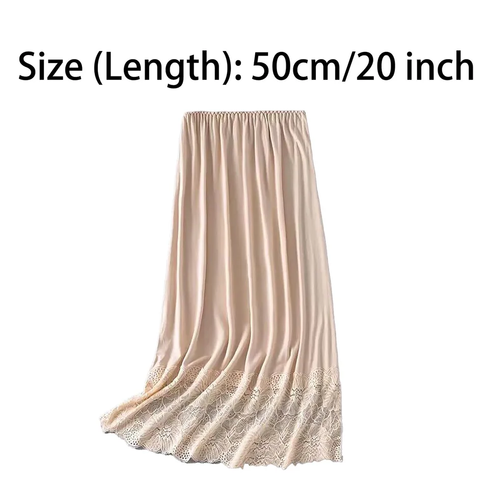 Mezza Sottoveste In Pizzo E Raso - Estensore Per Gonna, Antistatico, Taglia Unica - Foto 4